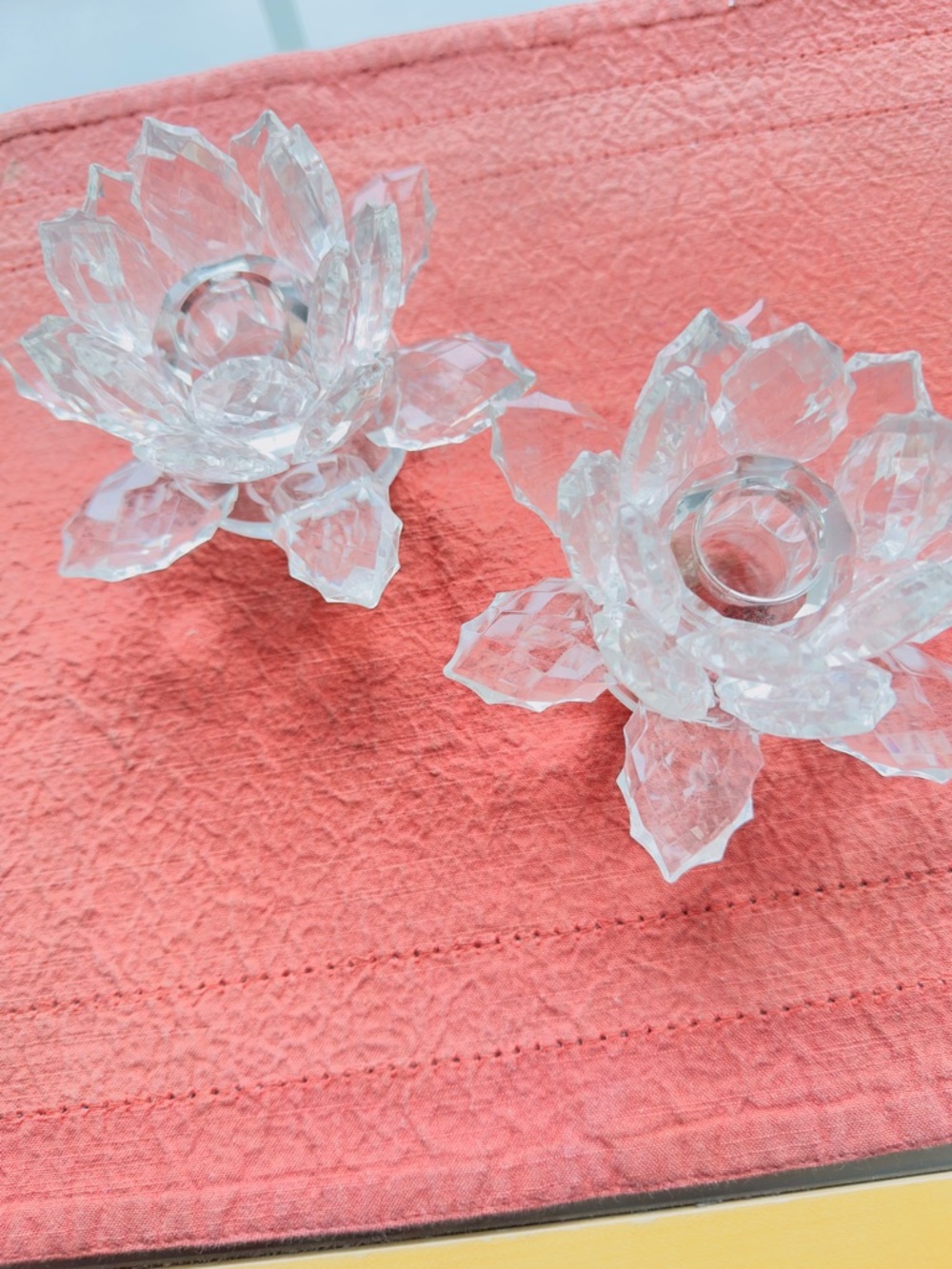 Sale sale‼️Clear Crystal Lotus candle Holder - Home Accents